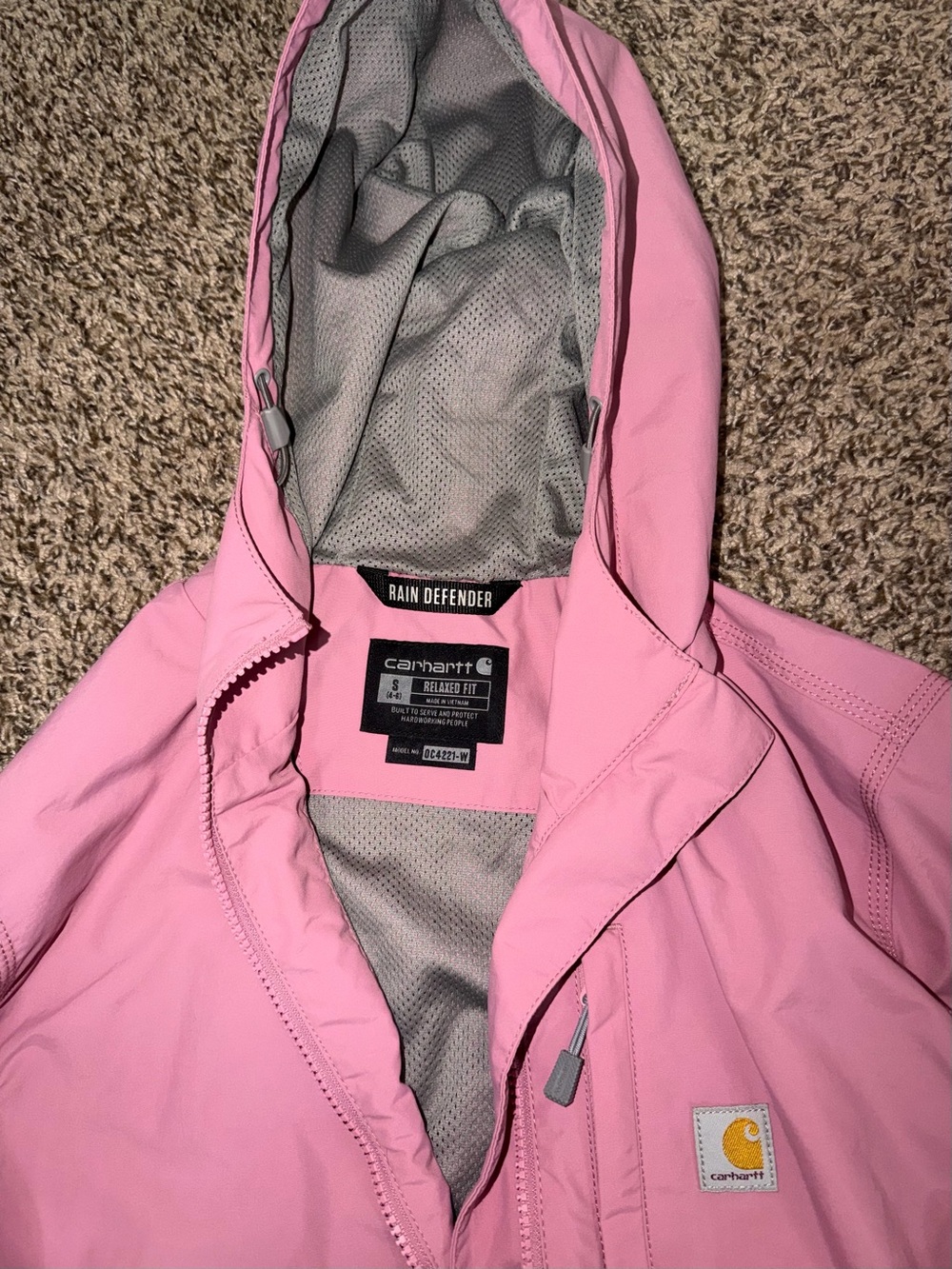 Carhartt Pink Hooded Rain Defender Jacket